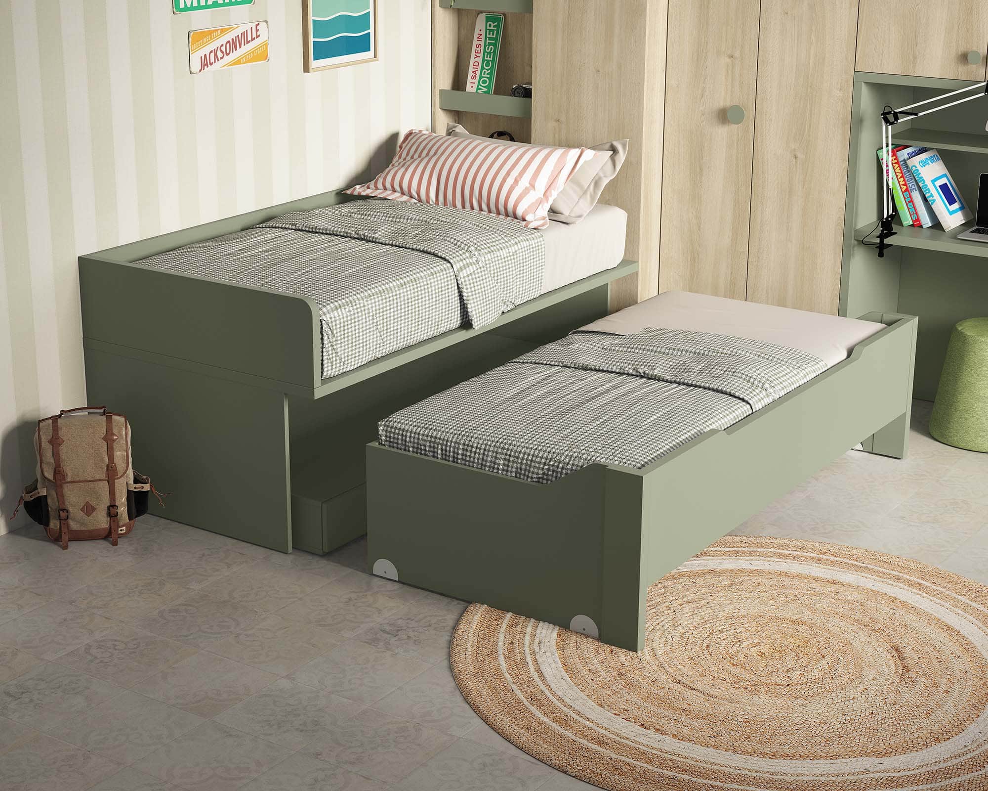 cama nido con ruedas