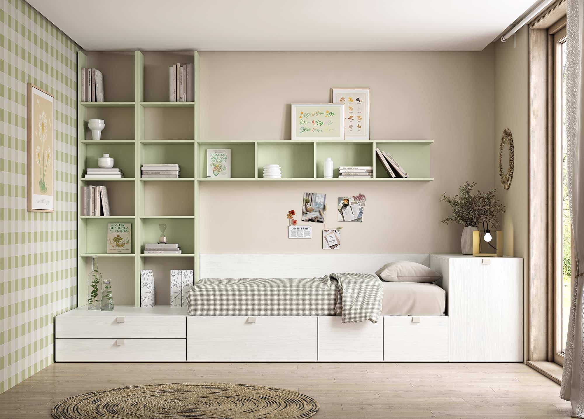 camas modulares con cajones