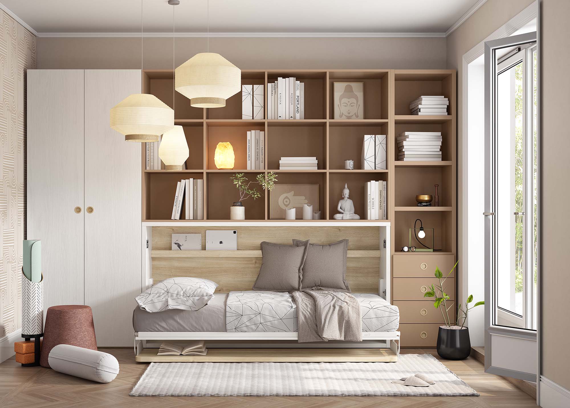 cama abatible horizontal con escritorio ros
