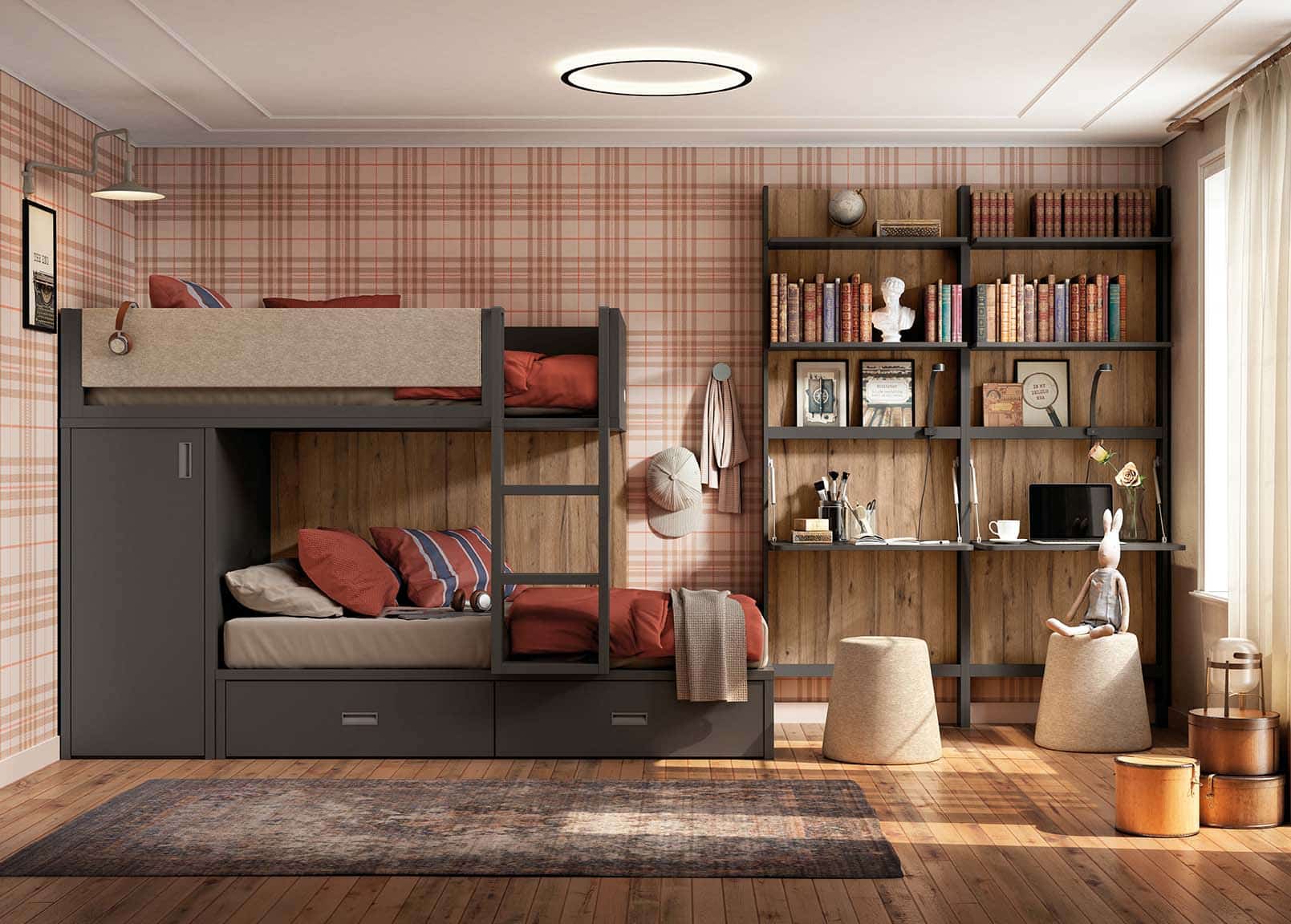 habitacion juvenil con litera