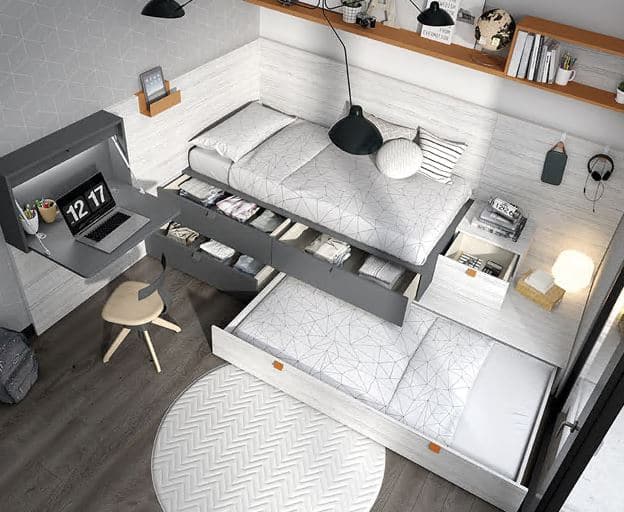 camas modulares con cajones