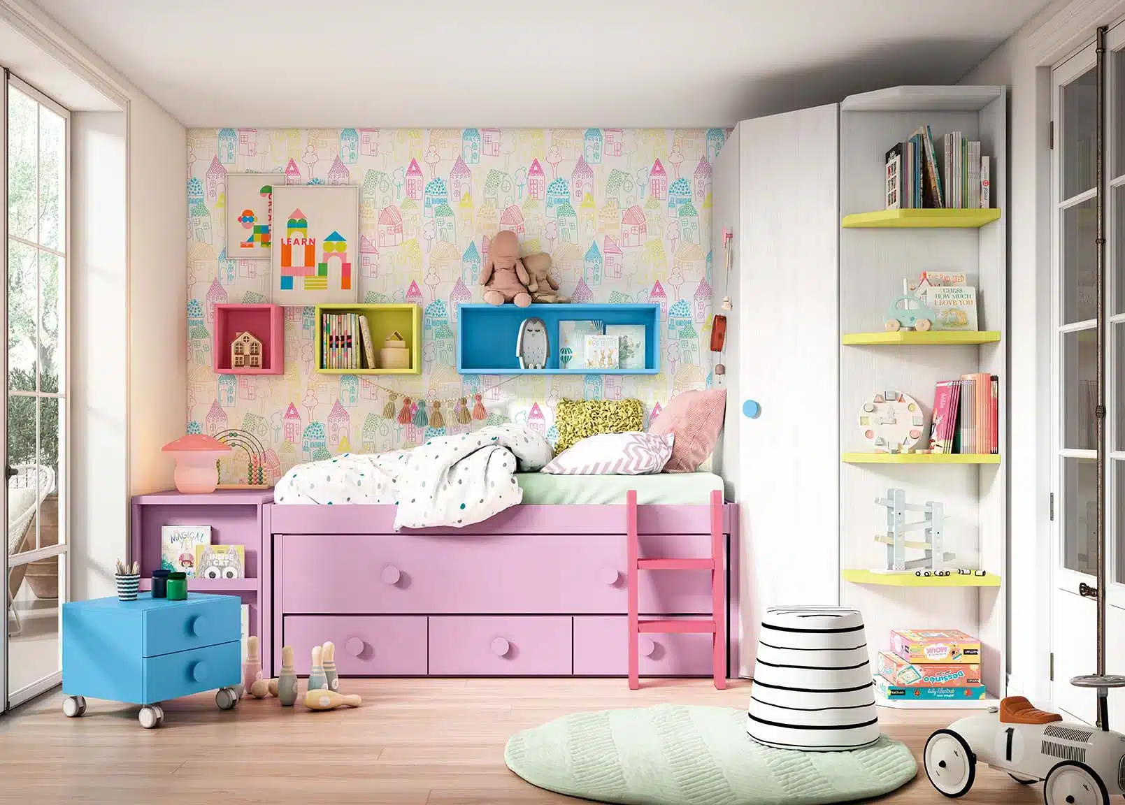 habitacio infantil amb llit niu