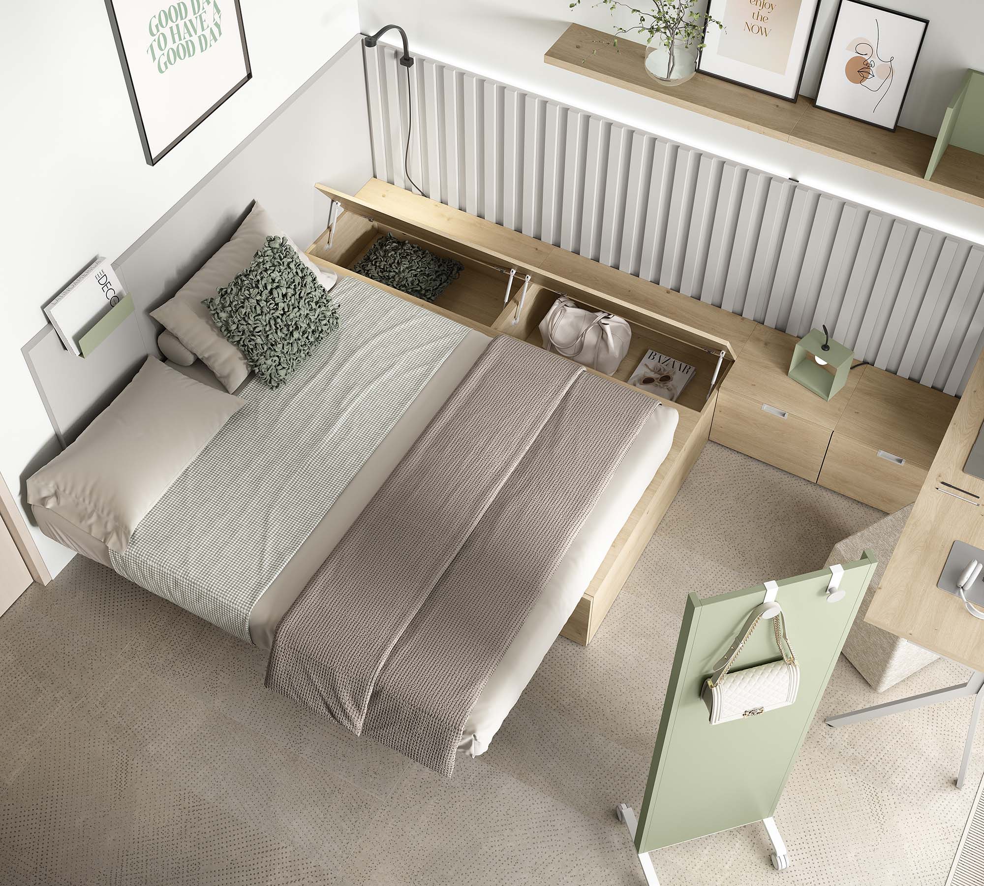 cama juvenil con arcon