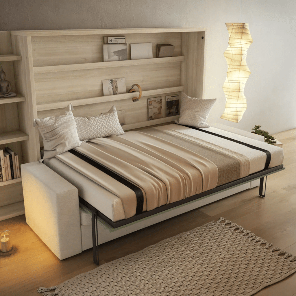 cama abatible con sofá abierta