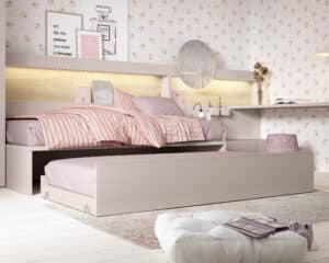 cama nido extraible con base y ruedas