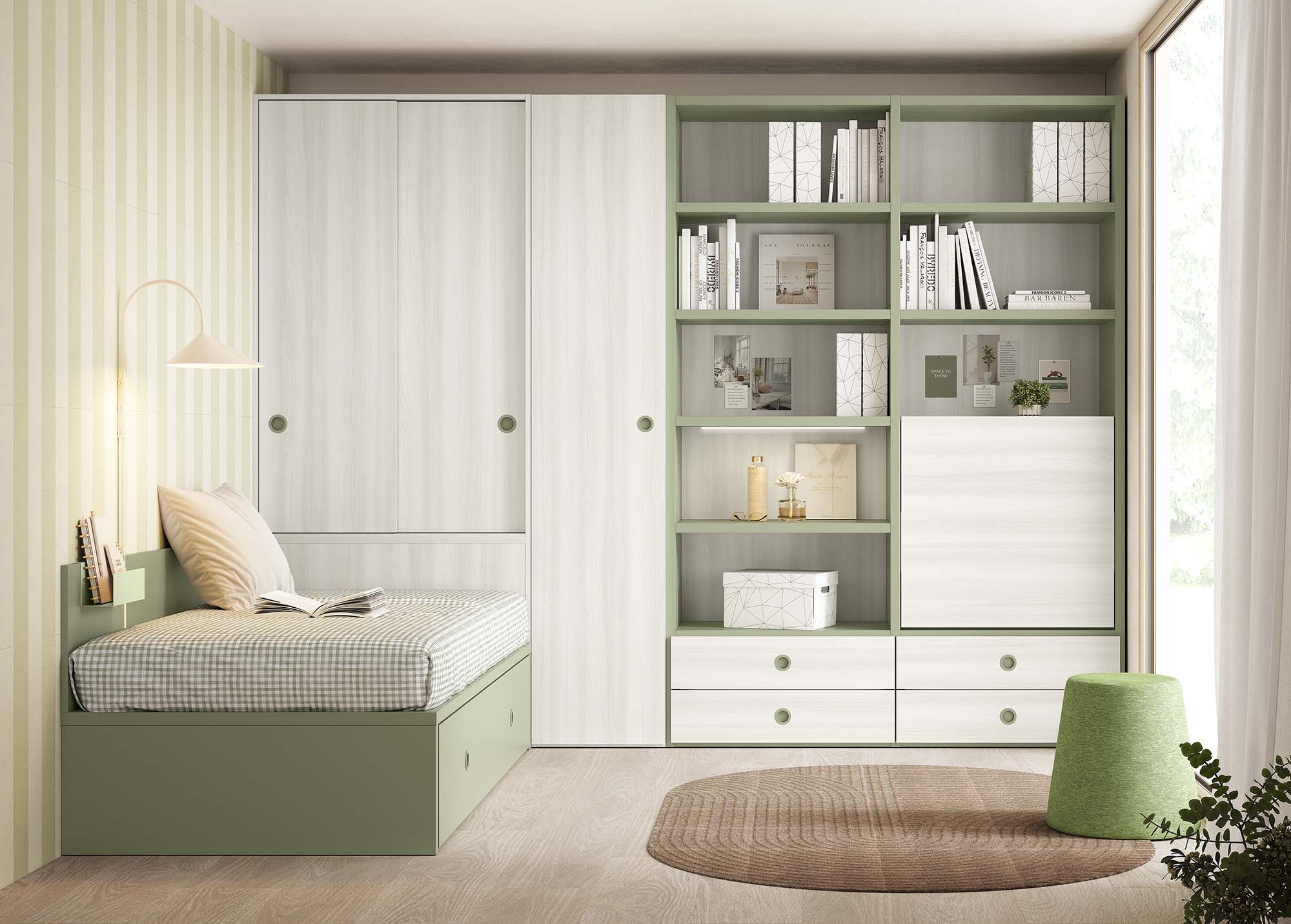cama nido y escritorio
